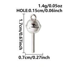 1pc/2pcs Cute Exquisite 304 Stainless Steel Vacuum Electroplated Long-Lasting Color Retention 3D Geometric Spherical Pendant Charms, Tooth, Lollipop, Peanut, Puppy And More, Suitable For Bag Decoration, Handmade DIY Jewelry Making Necklace Bracelet Earring Accessories - Picture - View 20