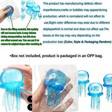 1 pieza Juguete antiestrés de medusa transparente con tema submarino de rebote lento, TPR elástico suave y transparente para alivio del estrés, decoración de escritorio, mini gadget de relajación para oficina, regalo para fans de conciertos, accesorio a juego para escritorio con fotocarta - Multicolor - Ver 13