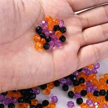 200/500/2000pcs 6mm Acrylic Halloween Faceted Beads, Crystal Spaced Beads, Perfect For DIY Jewelry Bracelets, Necklaces, Halloween Decor - Random Color - View 2