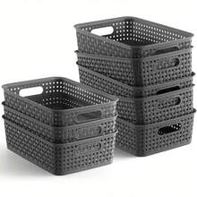 5PCS Multi-Functional Plastic Storage Baskets, Durable, Easy To Use, Versatile, Flexible, Perfect For Closets, Cabinets, Shelves, Bedrooms, Bathrooms, Living Rooms, Classrooms, Kitchens, Offices, Vanity And Worktops - 5pcs - View 1