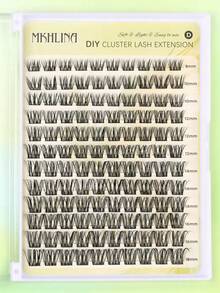 MKHLINA Soft & Lightweight Cluster Segmented False Eyelashes, 8-18mm Multi-Length, Long-Lasting Natural & Delicate DIY Eye Makeup Lashes, Easy To Apply & Reusable (F20) - C/D 混合 - 查看 7