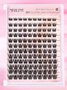 C/CC/D Curl Cluster Single Eyelash Extensions, Soft Natural Fluffy Look, DIY Home Single Eyelash Extensions (F24) - C/D 混合 - 查看 8
