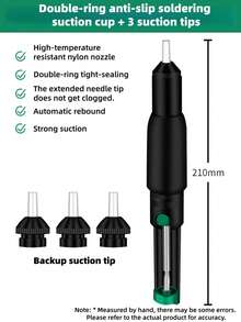 手動吸錫泵焊錫移除工具，強力吸力防靜電脫焊真空泵，附防滑手柄，適用電子 PCB 修理 - 彩色 - 查看 12