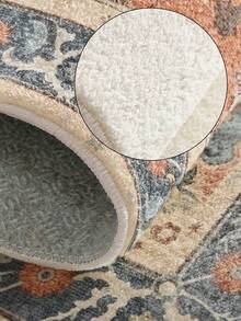 1 Stück blauer Teppich im böhmischen Stil für Wohnzimmer, geeignet für Küche, Esszimmer, Schlafzimmer, Feiertagsdekoration, Innen-/Außenbereich, Büro, rutschfeste Fußmatte, Badezimmerteppich, Flur, Arbeitszimmer, Gaming-Bereich - marineblau - Übersicht 3