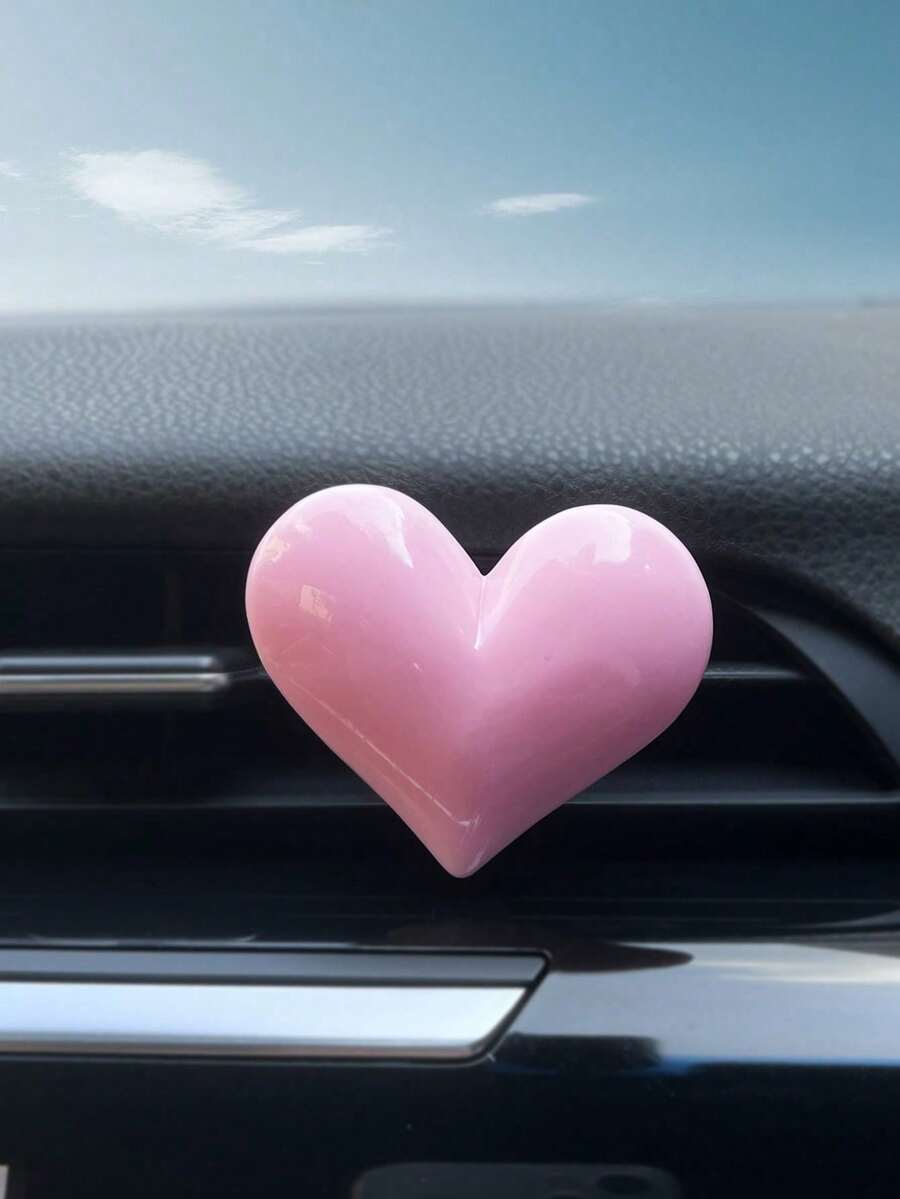 1pc Car Air Vent Decoration Cute Heart-Shaped Car Aromatherapy Pink ...
