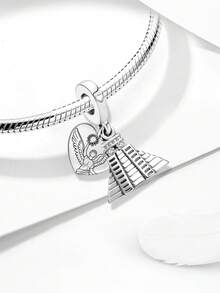 1 PC 925 Sterling Silver Qiqin Itza Pyramid Pendant, Suitable For DIY Jewelry Making Of Women's Bracelets And Bracelets, Daily Outfit Matching - Set 2 - View 6