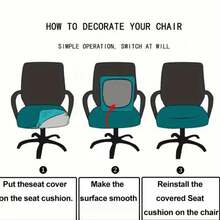 1pc Solid Color Elastic Office Chair Cover - Made Of Thickened Plush Teddy Fleece, With Elastic Band, Non-Slip Stretchable Chair Cover, Suitable For Home And Office Use, Machine Washable, Winter Warm Chair Protector - Multicolor - View 6