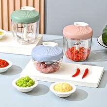 Manual Kitchen Vegetable Chopper, Garlic Grinder, Onion Crusher, Vegetable Slicer, Creative Fruit Grinder, Meat Chopper, Kitchen Tool, Convenient Cooking, Powerful Kitchen Food Processing Assistant - Multicolor - View 10