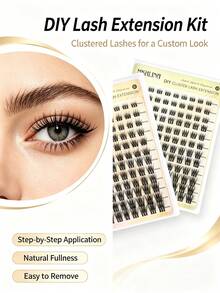 MKHLINA Segmented Single Cluster False Eyelashes DIY Lash Extensions C/CC/D Curl Fluffy Natural Style Suitable For Daily, Wedding, Party, Cosplay, Suitable For Beginners Self-Application (F21) - C/D 混合 - 查看 6