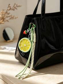 Fashionable Versatile Strawberry Lemon Pendant, Resin Lemon Slice Personalized Design, Realistic Fruit Lemon Slice Orange Slice Keychain Bag Charm Creative Fruit, Fashionable Versatile Bag Charm, Color-Block Bag Charm, Cute Lightweight Keychain, Suitable For Shopping, Dating, Daily Commute And Work, Holiday Birthday, Teacher's Day Perfect Gift - Multicolor - View 10