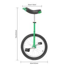 Monociclo verde da 18 pollici (73–85 cm) regolabile in altezza, per uso esterno, con pedali antiscivolo e sella ergonomica, ideale per allenamento dell'equilibrio, fitness ed esercizio fisico. - Verde - Visualizzare 11