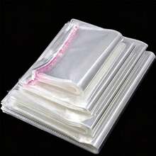 100pcs Self-Adhesive Transparent OPP Bags, Reusable Sealable Plastic Cellophane Bags, Double Layer 0.04mm Thickness; Suitable For Small Gifts, Party Favors, Bulk Toy Packaging, Compatible With Various Container Sizes, Also For Packaging Clothes, Shirts, Pants And Other Items. - Transparent Style a - View 9