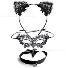 Animal Headband Halloween Cat Ear Headband Cute Plush Tail Costume Set - Multicolor - View 3