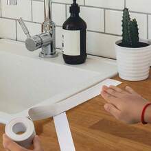 1 Roll Self-Adhesive Waterproof Sealing Tape, 3.5cm Wide, Designed For Waterproofing And Leak Prevention, Suitable For Kitchen Countertops And Corners, Bathroom Kitchen Extension Shower Bathtub Sealing Strips, High Adhesion - White - View 6