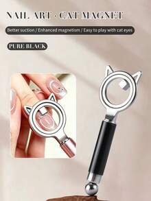 annies Silver Cat Ear Design Magnetic Nail Art Tool Strong Magnet DIY Gradient Crystal Cat Eye Gel Nail Art Supplies 1pc/3pcs - Multicolor - View 11