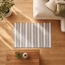 KIWI MOBLEKIT | Baumwollteppich 60x90 cm, Beige und Weiß mit geometrischem Muster, Wohn- und Schlafzimmerteppich, weicher Stoff aus 100 % Baumwolle, OEKO-TEX Standard 100 zertifiziert, nordischer Stil - Beige / Weiß op1 - Übersicht 8