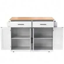 Serving Trolley With Foldable Tabletop, 120x46(70)X91 Cm, White, With Casters And Replaceable Wooden Legs, Ideal For Kitchen And Dining Room - White - View 7