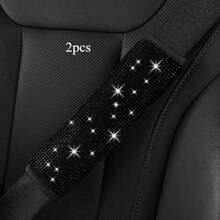 女士水鑽閃亮汽車安全帶套，水晶裝飾，四季通用 - A - 查看 2