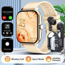 ZhiKexing 1 Set Smartwatch + Auriculares, Pantalla HD de 1.83", Body de aleación, Llamadas inalámbricas, Múltiples modos deportivos, Recordatorio de sedentarismo, Adecuado como regalo para amigos y parejas, Compatible con Android e iOS - Ver 12