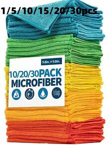 1/5/10/15/20/30pcs Ultra-Fine Microfiber Towels/Kitchen Rags - Reusable Multi-Purpose Cleaning Cloths, Car Drying Towels, High Absorbency And Quick Drying, Suitable For Cars, Windows, Kitchens And Bathrooms; Kitchen Essentials And Home Essentials - A - View 2