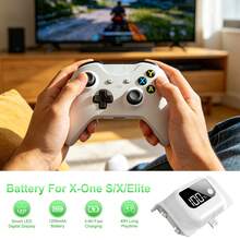 Xb Ox One/S/X/Elite Battery Pack, 1200mAh, LED Display, 3-4 Hours Charging For 40 Hours Playtime, 2000+ Cycles, Black, Not Compatible With Series X/S - View 3