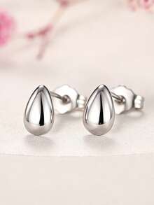 1 Pair Minimalist Stud Earrings, Women's Wedding Anniversary Accessory Gift - Silver - View 12