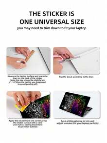 Laptop Skin Sticker Decal 15.4 Inch 15.6 Inch Laptop Vinyl Skin Sticker Cover Art Protection Laptop (Including 2 Wrist Pads Skin) - View 5