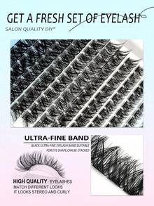 مجموعة رموش صناعية Asiteo 144 قطعة بتصميم D Curl Cat Eye، خصلات فردية بسعة كبيرة وأطوال مختلطة 8-18 مم، بمظهر طبيعي منفوش وخفيف الوزن، تشمل أدوات مكياج وغراء وسائل إغلاق ومزيل رموش وملقط رموش، مناسبة للاستخدام المنزلي - متعدد الألوان - مشاهدة 6
