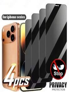4片裝 11 12 13 14 15 16 17 Pro 14 15 16 Plus 17 Air 系列隱私鋼化玻璃螢幕保護貼，28°側視隱私，9H鑽石硬度，98%透光率，防刮，高畫質觸控精準，適合辦公/通勤 - 4件 - 查看 15