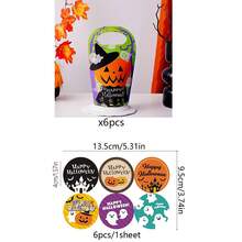 12pcs Halloween Handheld Paper Gift Boxes, Black Cat Pumpkin Ghost House Candy Gift Boxes, Suitable For Halloween Party Candy Gift Packaging, With Decorative Stickers - Multicolor - View 17