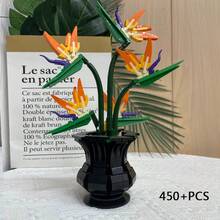 600+片梅花盆栽積木，ABS小顆粒積木模型裝飾品，創意花卉盆景組裝套件，植物藝術展示模型，居家裝飾與收藏的獨特禮物 - 彩色 - 查看 3