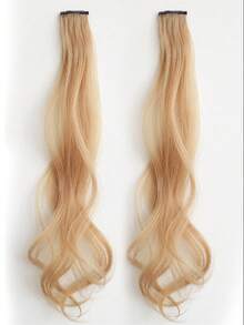 Synthetic 2 Pieces/Set 50cm Colored Curly Hair Extensions, Water Wave Pink/Blue/Purple, Halloween/Christmas Wig - Multicolor - View 13