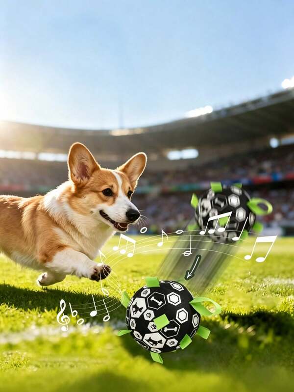Paw Print Dog Soccer Toy With Nylon Rope, Interactive Tug Ball, Durable Chew-Resistant Outdoor Dog Ball, Floating Toy For All Dog Breeds, Pet Dog Toy With Built-In Webbing, Indoor And Outdoor Dog Toy, Regular Dog Soccer Ball For Small, Medium And Large Dogs (Free Gift: Random Color Air Pump)
