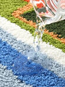 1pc Bathroom Floor Mat Carpet, Flocked Flocked Comfortable Foot Feel, Summer Pool Beach Bath Mat, TPR Backing Anti-Slip, Kitchen, Outdoor, Indoor, Hallway, Bedroom, Living Room, Bedside Rug, Machine Washable Easy To Clean, Bedroom Bathroom Decor - Multicolor - View 10