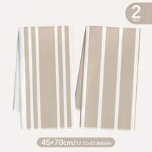MEMNUN 2件裝奶茶色條紋幾何印花廚房抹布 15.75*23.62in(40*60cm) 超細纖維聚酯材質 現代柔軟洗碗布 廚房毛巾 手巾 居家裝飾 廚房裝飾 烹飪烘焙手巾 廚房配件 可機洗 清潔用品 適合餐廳廚房 日常裝飾與禮品 全季節適用 - 彩色 - 查看 13