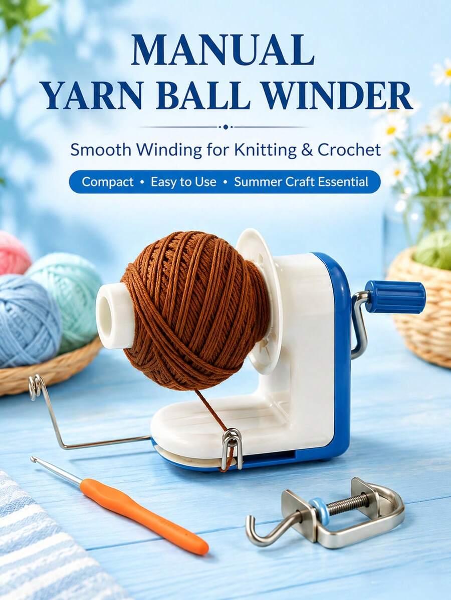 Efficient Yarn Winder, Manual Yarn Winding Tool, Anti-Tangle Feature, Fun Knitting Accessory, Great Gift For Holidays - Multicolor - View 1