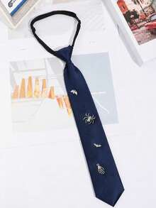 1pc Men's Halloween Spider Skeleton Hand Zipper Tie, Party Costume Accessory - Multicolor - View 2