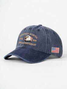 1pc Men's 2026 USA 250th Anniversary Embroidered Baseball Cap Vintage Washed Casual Duck Bill Hat - Multicolor - View 9