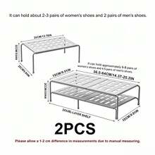 Adjustable & Detachable Plastic Shoe Rack - White And Gray, Space-Saving Design, No Assembly Required, Easy To Use, Perfect For Hallway, Under Bed, Bathroom, Dressing Room, Expandable & Reinforced Shoe Rack, Mother's Day Gift, Spring Storage - Multicolor - View 15
