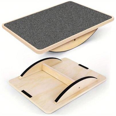 Balance Board, Adult Ankle Strengthening Swing Board Trainer, Premium Non-Slip Wooden Balance Training Equipment, Compact Design With Storage Bag, Ideal For Physical Therapy Exercises