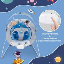 Portable Baby Bouncer For Infant,Modern Baby Bouncer Seat,Infant Bouncers With Music For Babies 0-6 Months Up To 20 Lbs - Space Astronaut - View 5