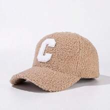 Baseball Cap Letter C Patch Embroidery Adjustable Warm Winter Dad Hat Casual Street Style Windproof Warm Headwear Unisex Daily Fashion Accessory - A - View 4