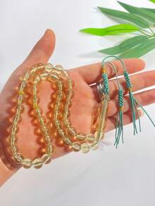 1pc 45 Beads Muslim Woven 2-Tassel Acrylic Prayer Beads Bracelet, Simple Versatile Tasbih - Multicolor - View 10