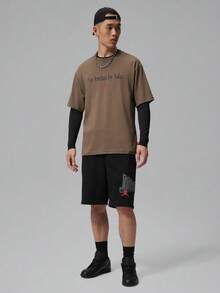 Jordan Men's AS BRK GX SNKR 85 SS CRW Short Sleeve Knit Collarless T-Shirt TIX1577-274 - Rust Brown - View 6