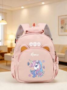 Ransel Mini Nilon yang Dapat Disesuaikan dengan Motif Unicorn Kartun, Tali Bahu yang Dapat Diatur, Penutup Resleting, Hadiah Ulang Tahun - MultiWarna - View 21