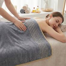 16-Piece Gold Striped Bath Towel Set, Super Soft And Comfortable, Highly Absorbent, Coral Fleece Towels, Bathroom Decor Towels, Beach Towels, Suitable For Bathing, Swimming, SPA, Fitness, Etc. - Black + White - View 5
