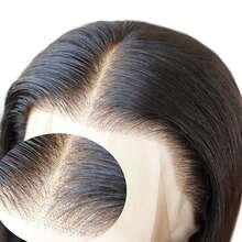Parrucca liscia HD con frontale in pizzo trasparente (13x4 o 13x6), densità 200%, capelli umani brasiliani, lunghi, neri, lisci, attaccatura pre-sfoltita con baby hair, colore naturale, per donna. - Natural Black - Visualizzare 9