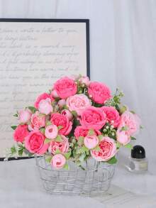 Artificial Dual-Color Peony Bouquet, Home Decor, Wedding Arrangement, Exquisite Fake Flowers, High-End Floral Hand Bouquet - Multicolor - View 5