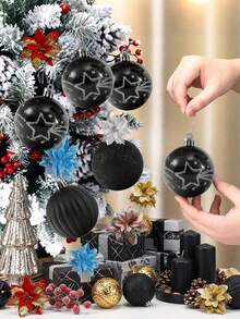 9pcs/Box Christmas Ball Ornaments, Christmas Tree Decorations, Hanging Shatterproof Plastic Balls, Suitable For Christmas Tree, Wedding Party, Window Decoration, Valentine's Day, Home Wall Decor, Create Festive Atmosphere, Christmas Gift - Christmas 4 - View 9