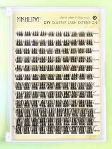 MKHLINA DIY Cluster Eyelash Extensions C/CC/D Curl Segmented Single Fake Lashes, Fluffy Soft Faux Mink, Mixed 8-18mm, Home Application Women's False Eyelashes (F18) - C/D 混合 - 查看 8